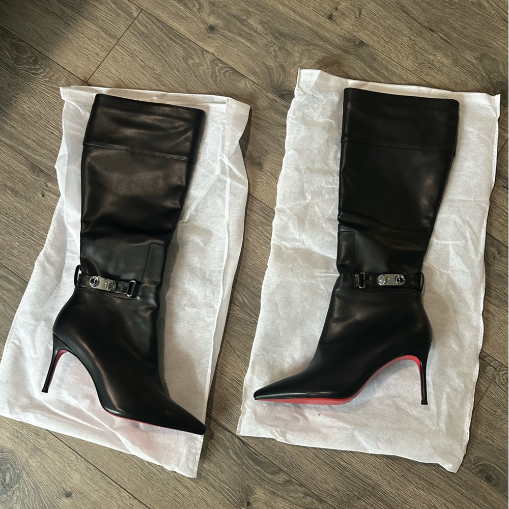 Christian Louboutin lock kate botta leather boots
